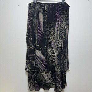 VTG 90s Units Whimsigoth Layering Maxi Skirt‎ XL Black Patchwork Fairy grunge